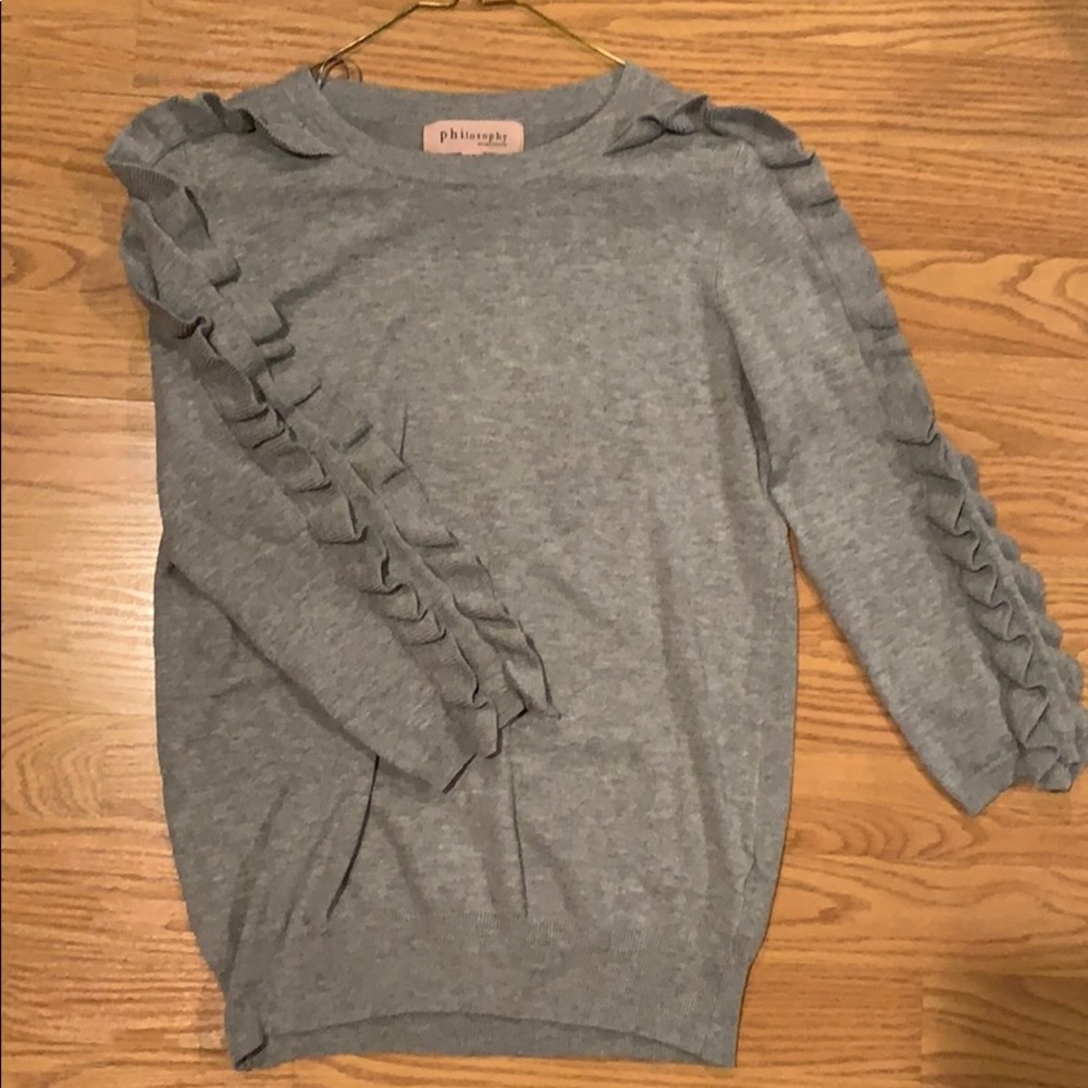 Grey Ruffle Sweater